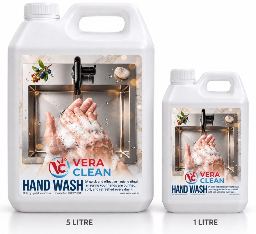 Vera Clean Hand Wash in the 5 litre can and the 1 litre pack